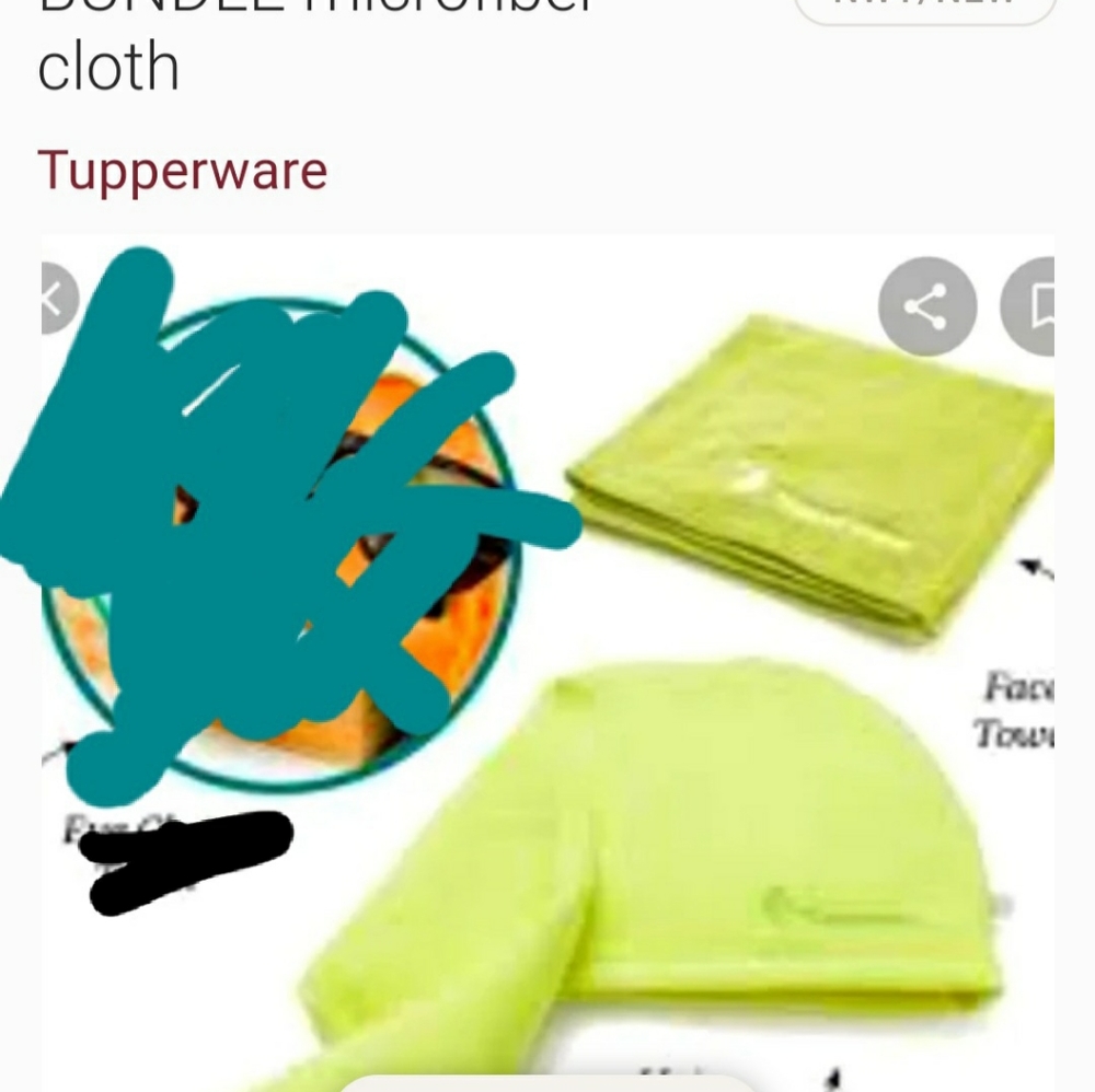 Tupperware hair turban and face cloth
